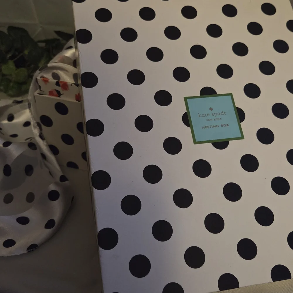 Kate Spade New York Polka Dot Nesting Storage Box Floral Interior Desk Organizer